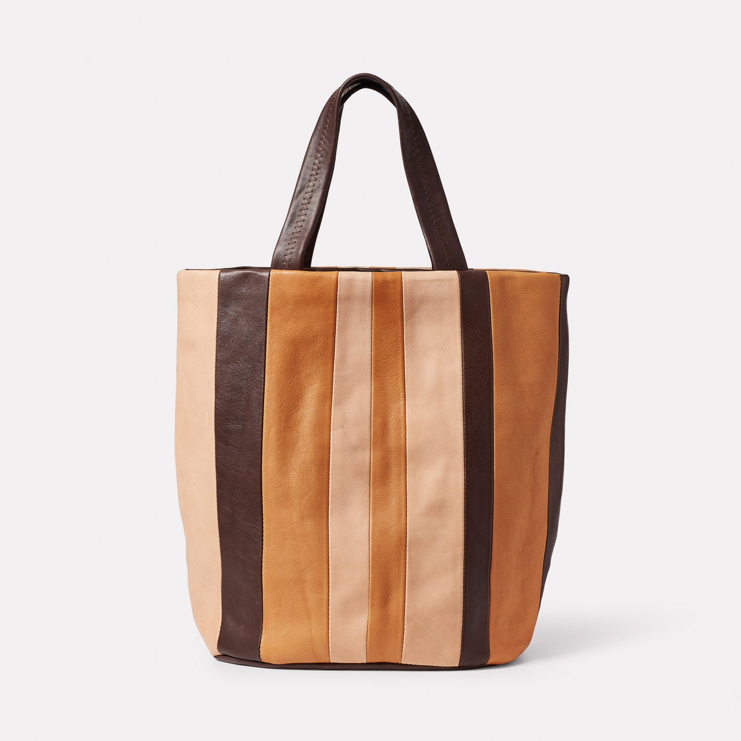 Bobby British Pasture Leather Bucket Bag in Stripe
