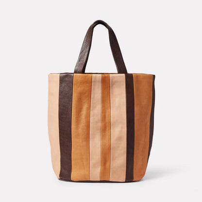 Bobby British Pasture Leather Bucket Bag in Stripe