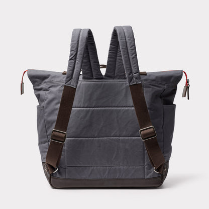 Frank Large Waxed Cotton Backpack in Tarmac