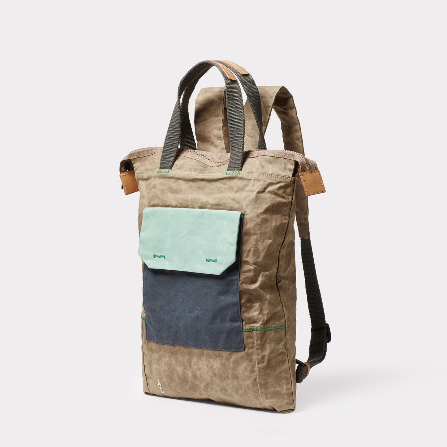 Harry WUW Waxed Cotton Backpack in Mint