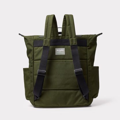 Hoy Travel Cycle Recycled Backpack in Algae