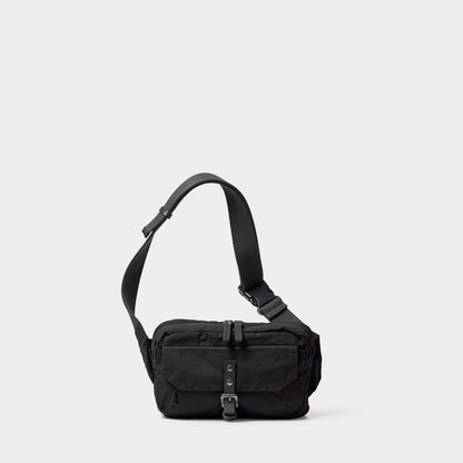 Fela Waxed Cotton Bumbag in Black
