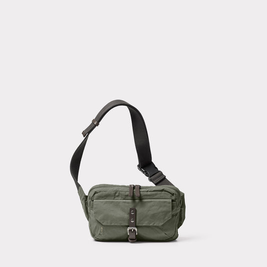 Fela Waxed Cotton Bumbag in Olive