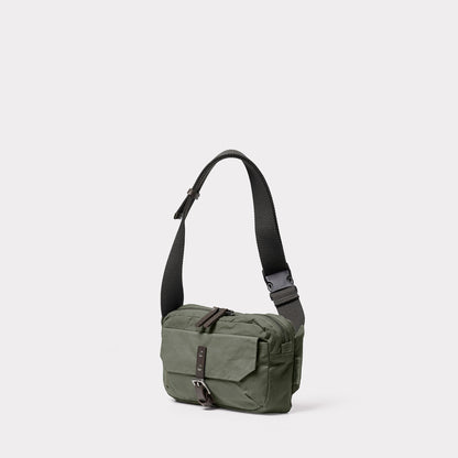 Fela Waxed Cotton Bumbag in Olive