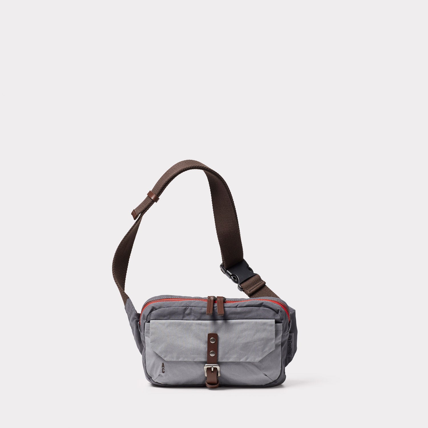 Fela Waxed Cotton Bumbag in Tarmac
