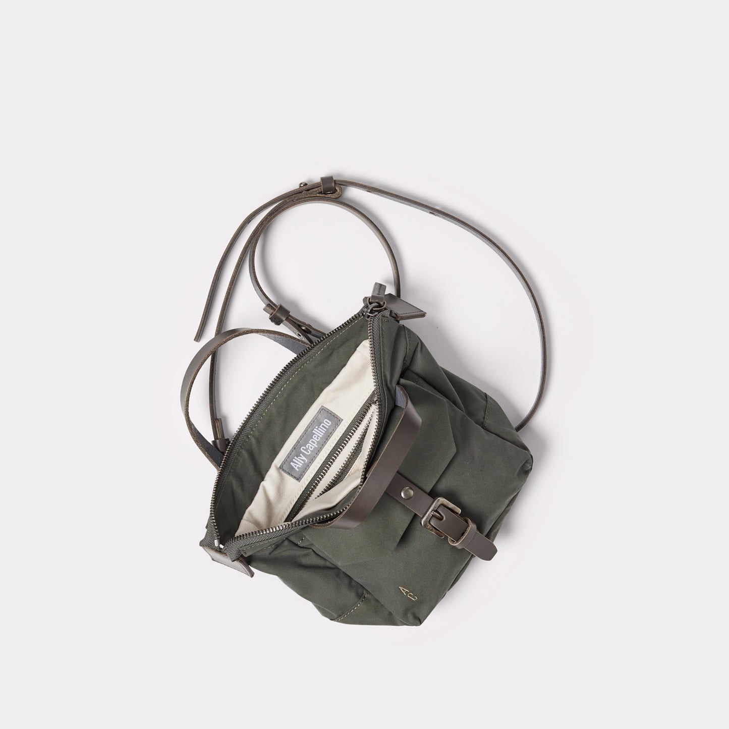 Squat 2.0 Waxed Cotton Mini Crossbody Bag in Olive