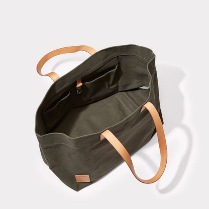 Clement Large Canvas Tote Bag in Olive
