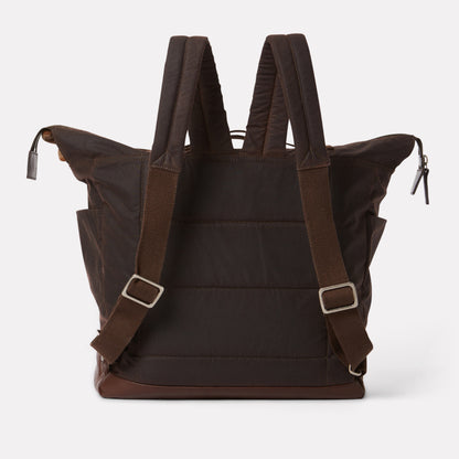 Frank Large Waxed Cotton Backpack in Bog