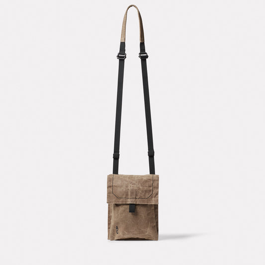 Fam Papery Waxed Cotton Crossbody Bag in Mineral