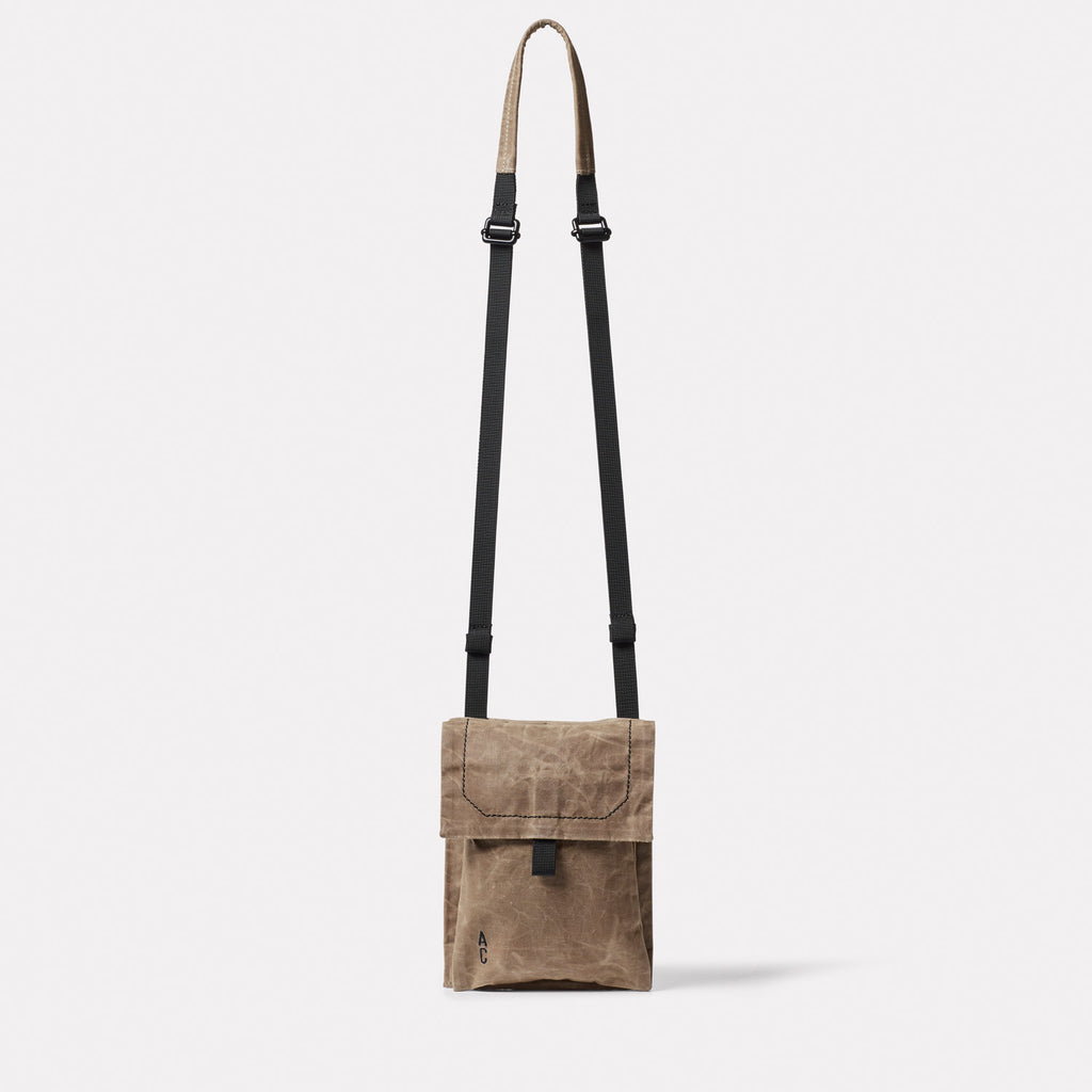Fam Papery Waxed Cotton Crossbody Bag in Mineral