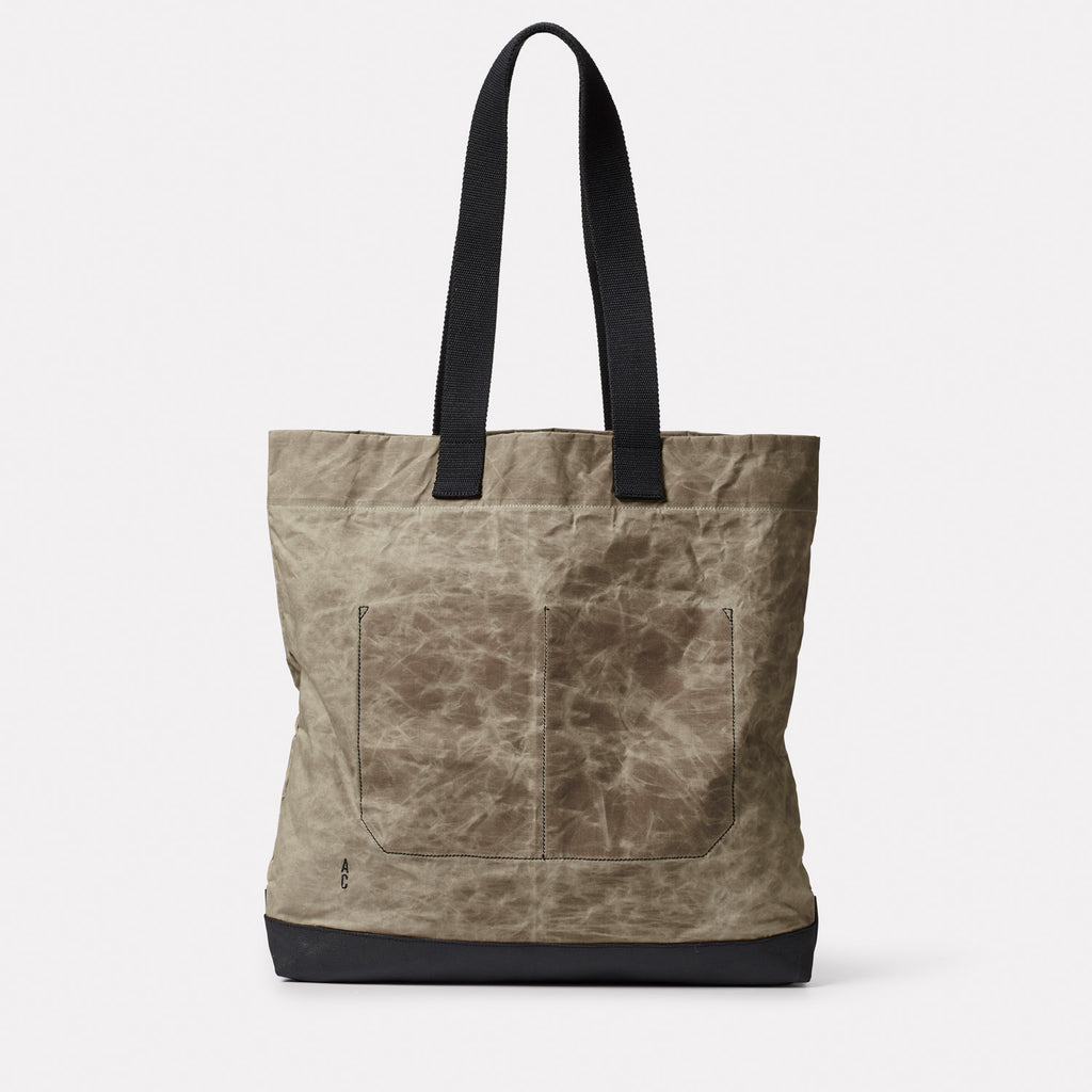 Farah Papery Waxed Cotton Tote in Mineral