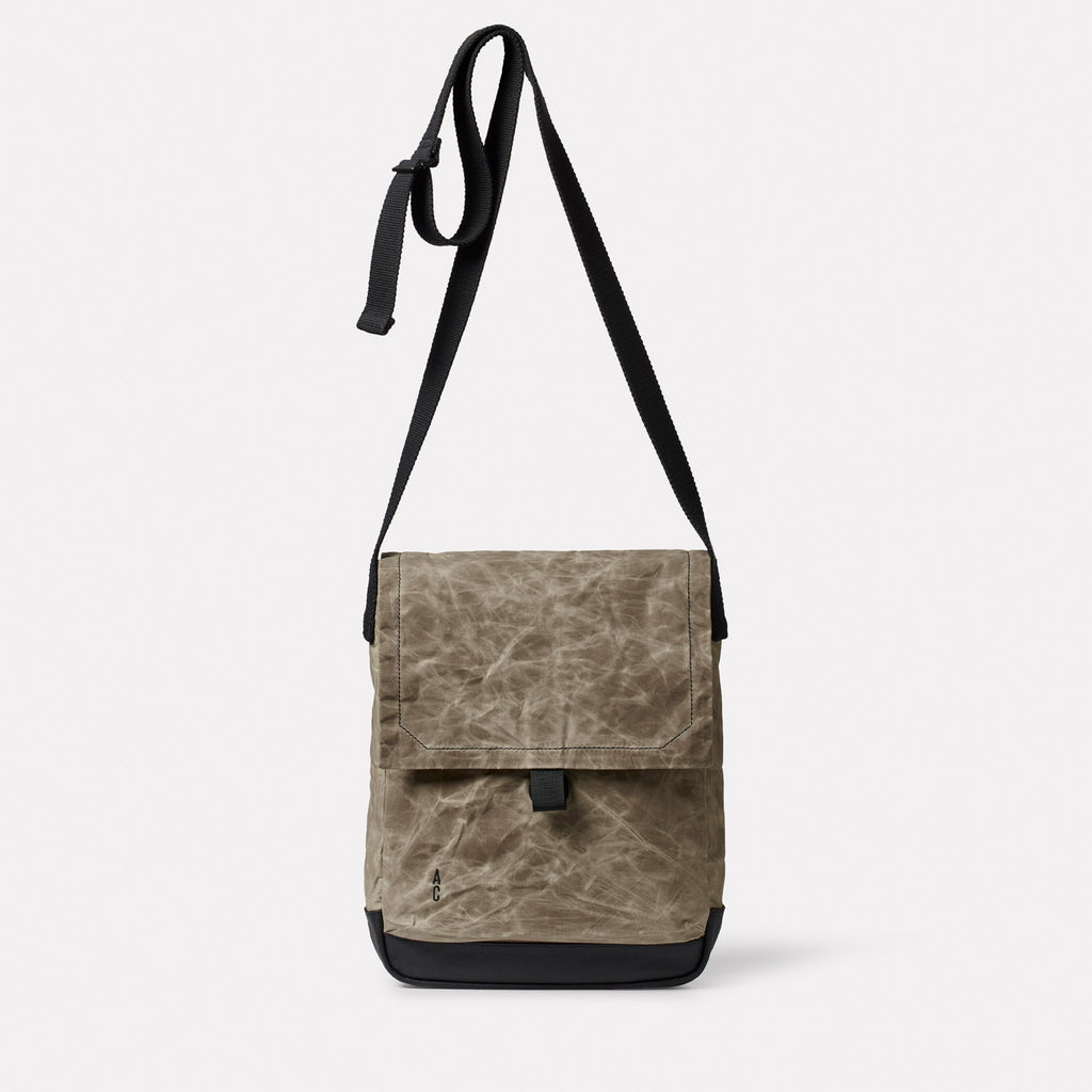 Finch Papery Waxed Cotton Satchel in Mineral