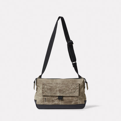 Fish Papery Waxed Cotton Crossbody Bag in Mineral