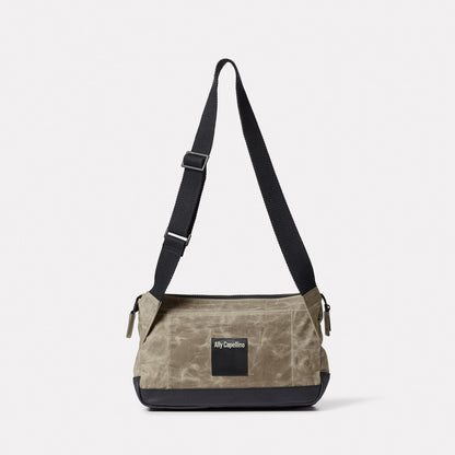 Fish Papery Waxed Cotton Crossbody Bag in Mineral