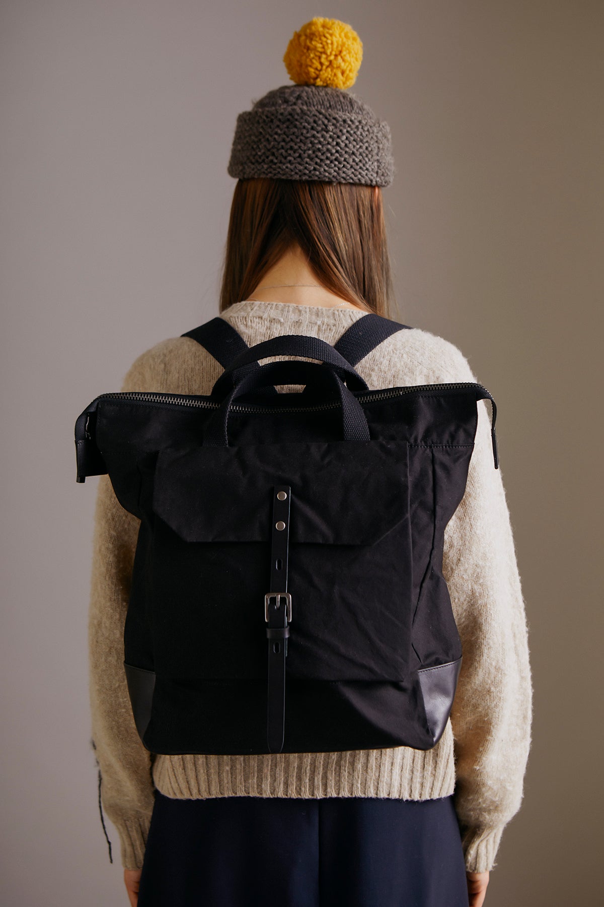 Black Laptop Backpack Waxed Cotton Backpack from British Backpack Brands