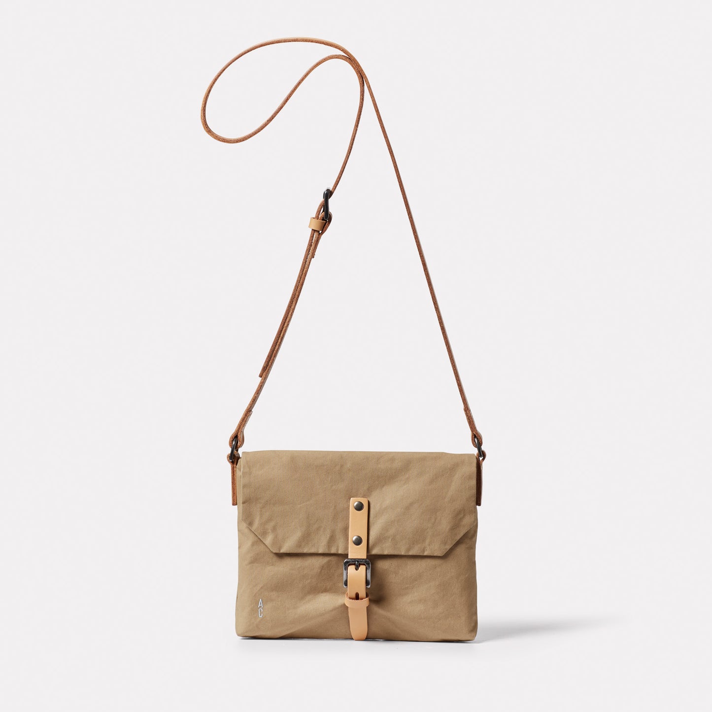 Friday WUW Waxed Cotton Crossbody Bag in Sand