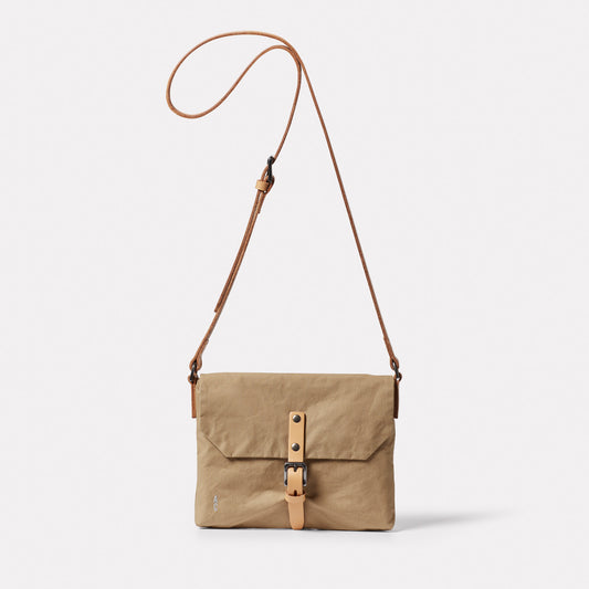 Friday WUW Waxed Cotton Crossbody Bag in Sand