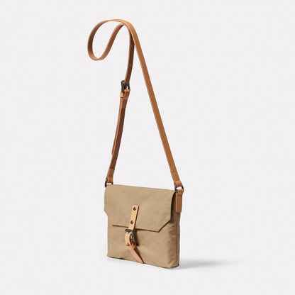 Friday WUW Waxed Cotton Crossbody Bag in Sand
