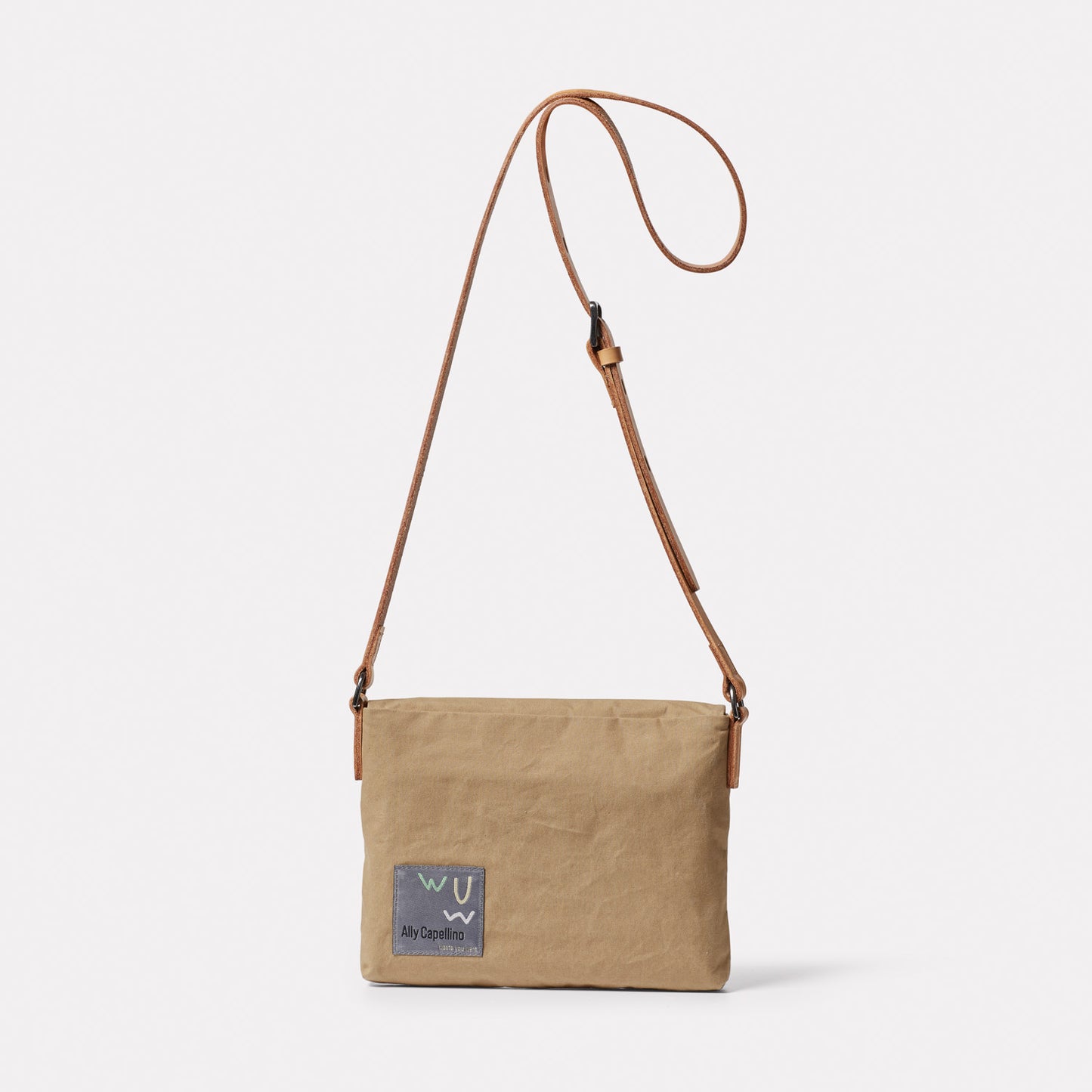 Friday WUW Waxed Cotton Crossbody Bag in Sand