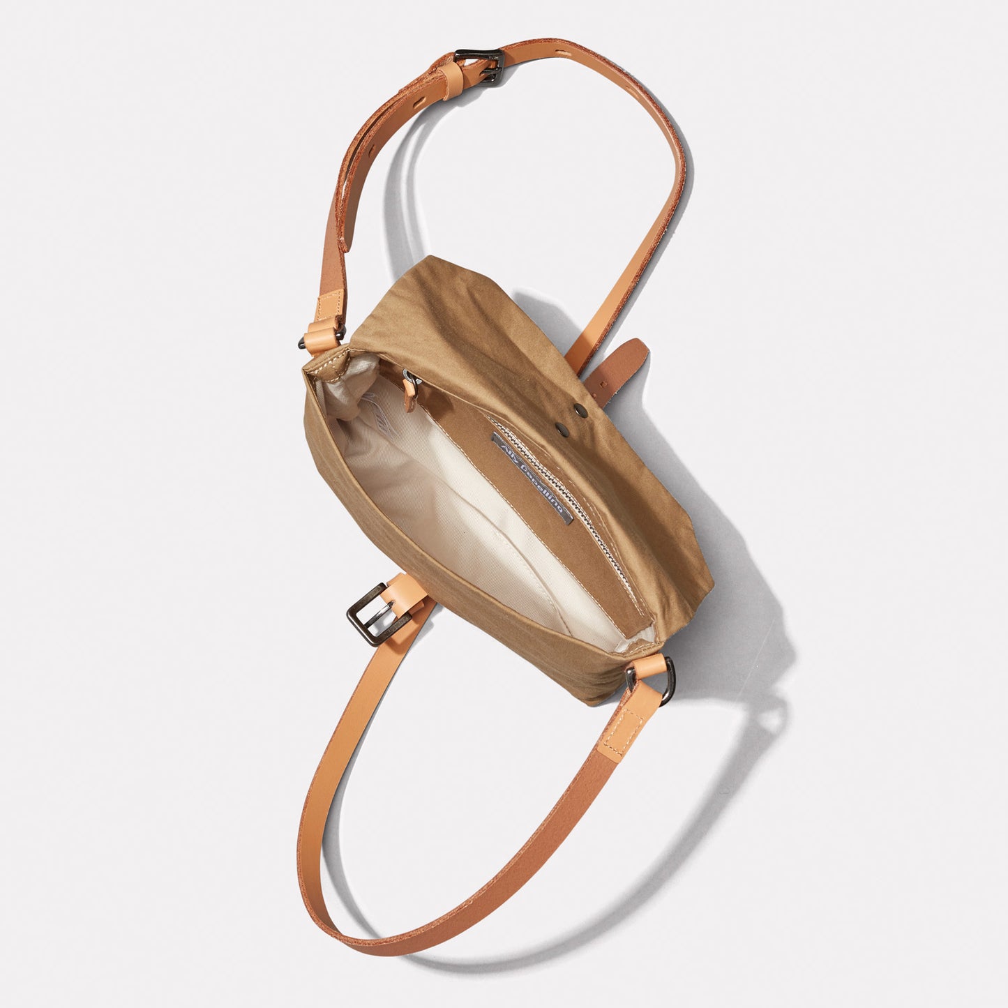 Friday WUW Waxed Cotton Crossbody Bag in Sand