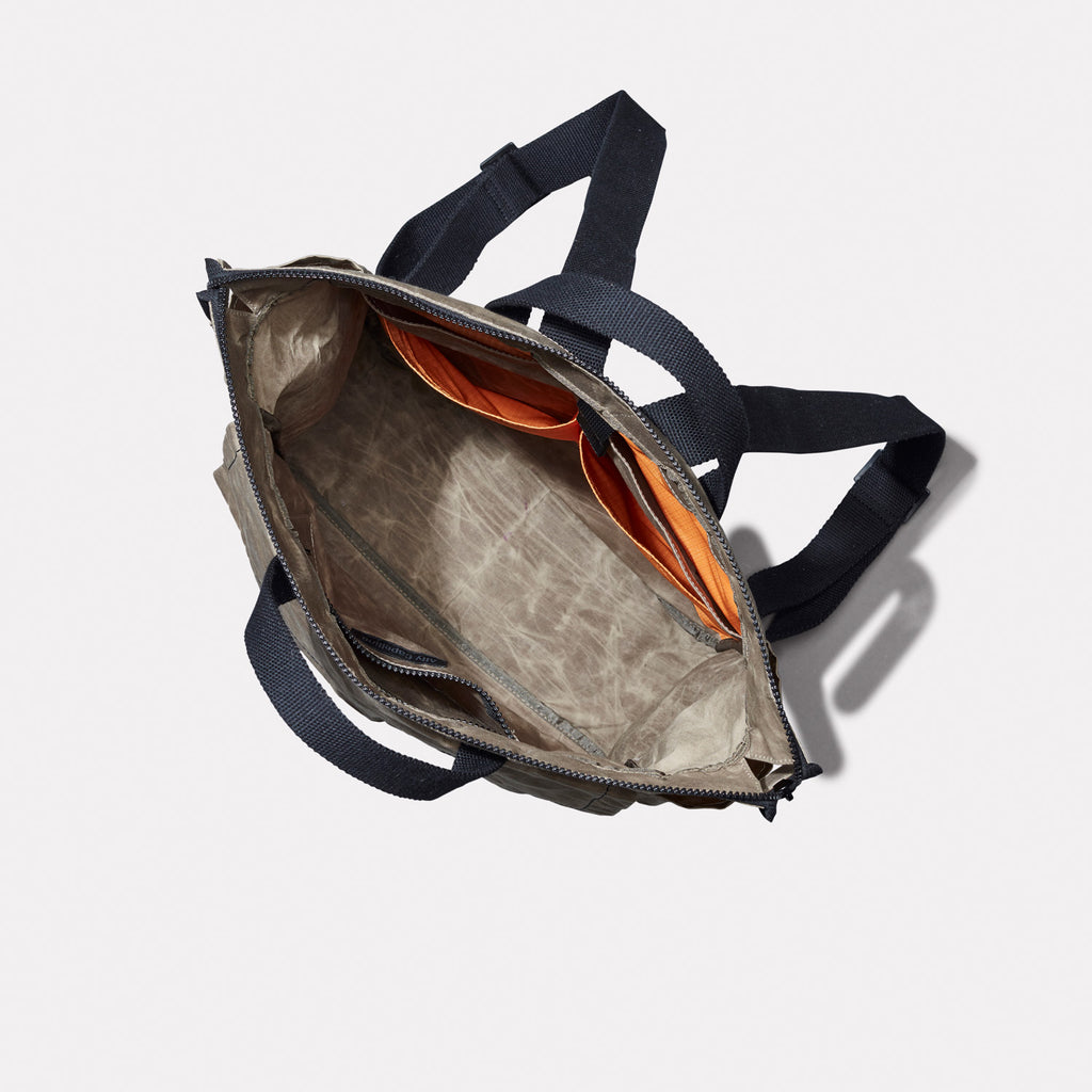 Frik Papery Waxed Cotton Backpack in Mineral