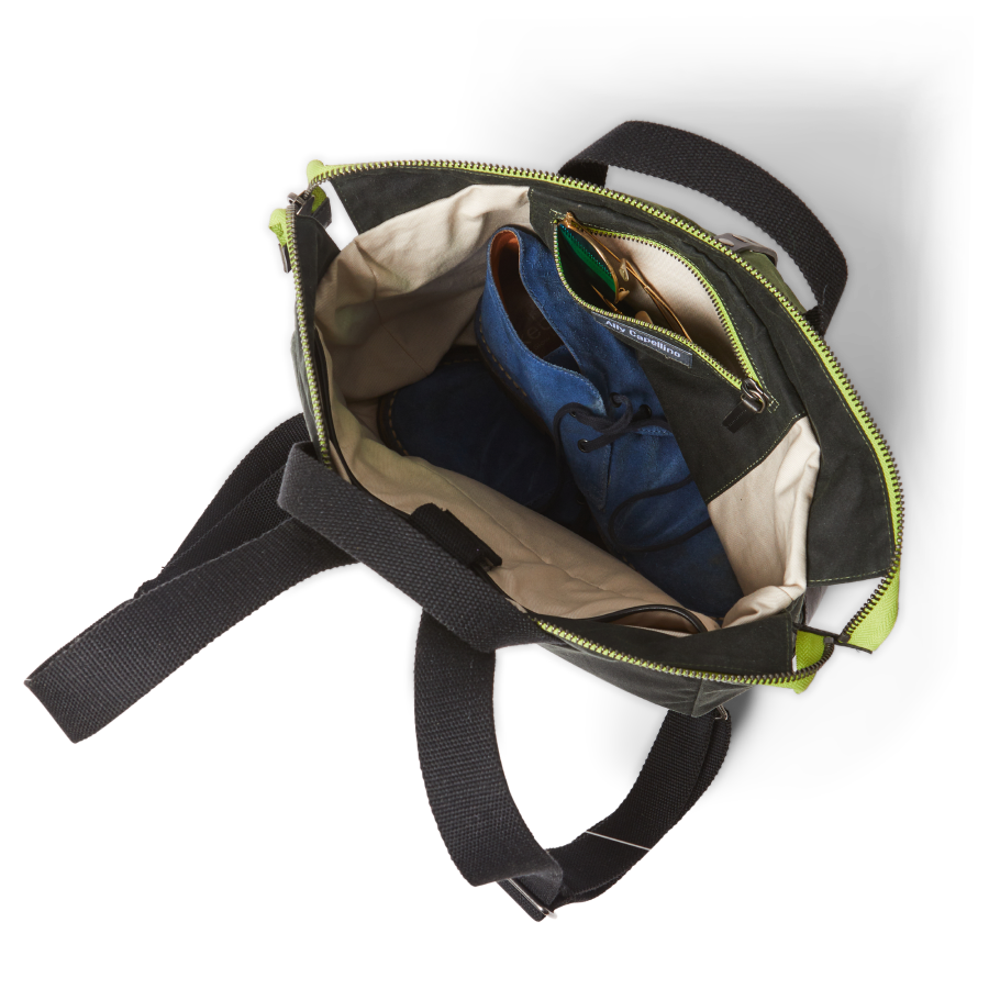 Frances Waxed Cotton Backpack in Hedge Green