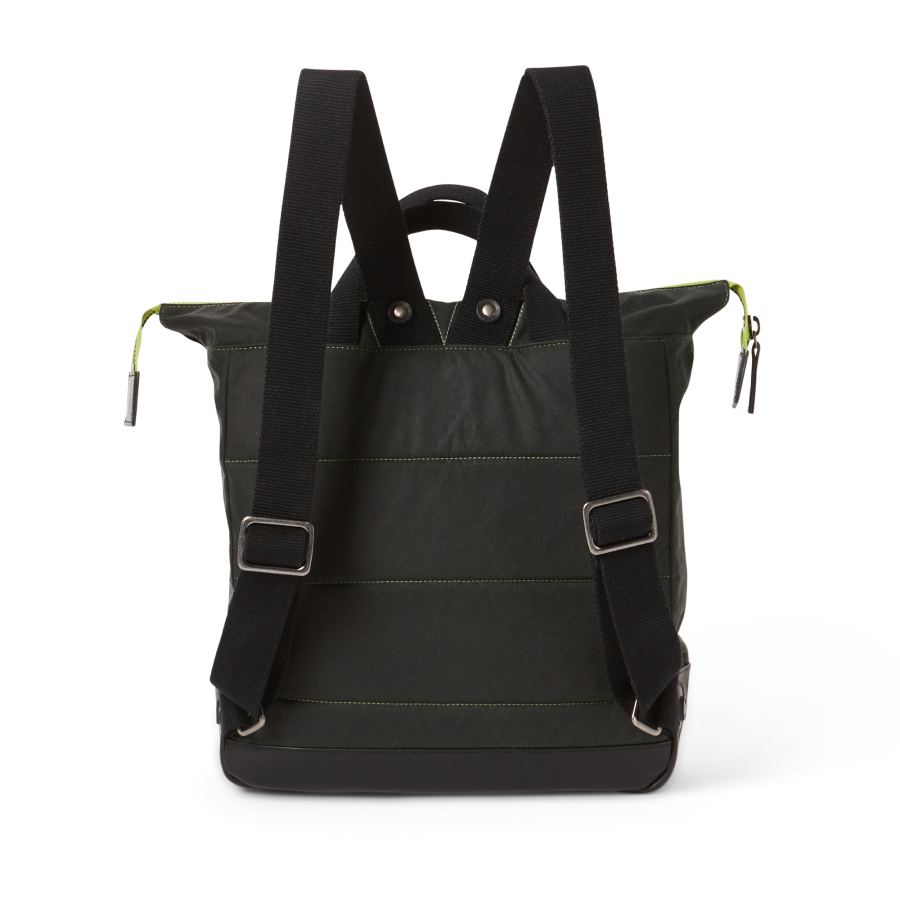 Frances Waxed Cotton Backpack in Hedge Green