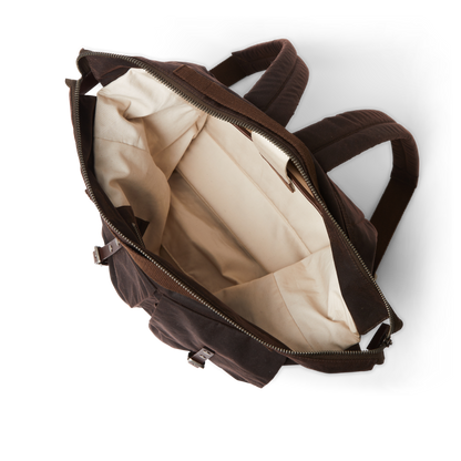 Frank Large Waxed Cotton Backpack in Bog