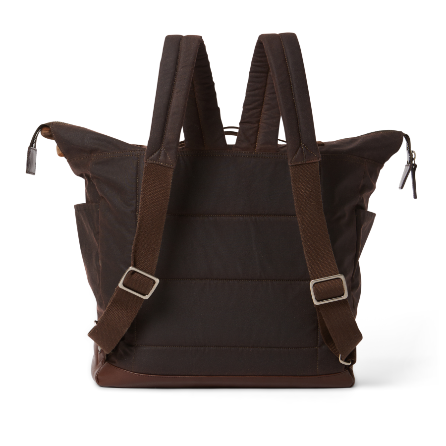 NEW Frank Large Waxed Cotton Utility Rucksack in Dark Brown