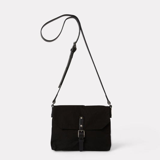 Friday Waxed Cotton Crossbody Bag in Black