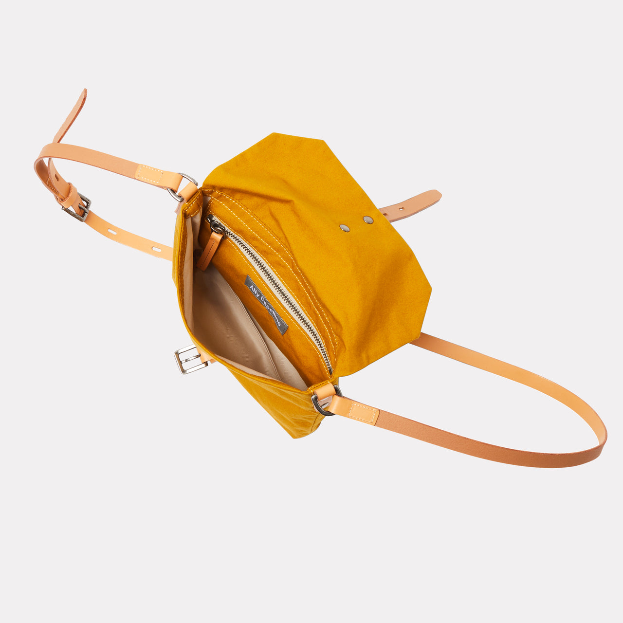 Friday WUW, Waxed Cotton crossbody bag in Cumin