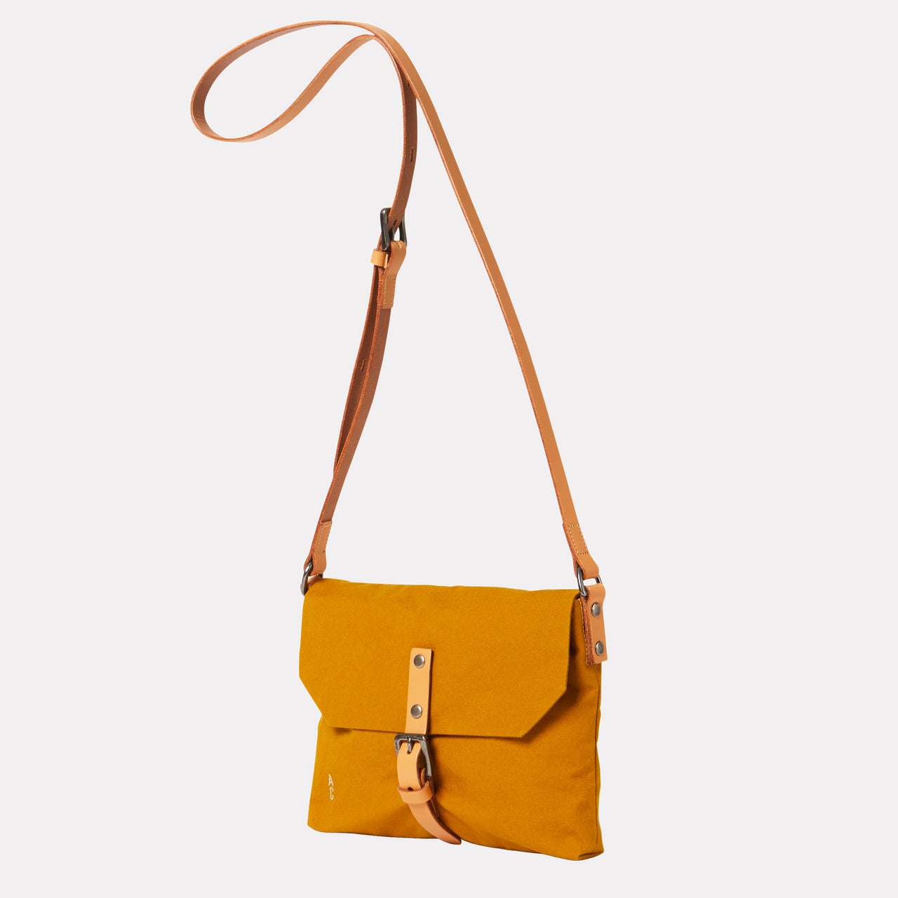 Friday WUW, Waxed Cotton crossbody bag in Cumin