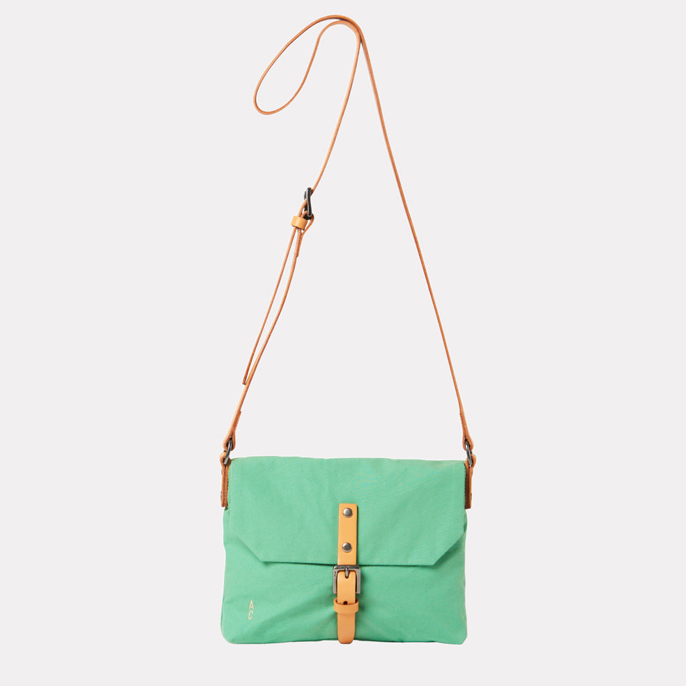 Friday WUW Waxed Cotton crossbody bag in Green Ally Capellino