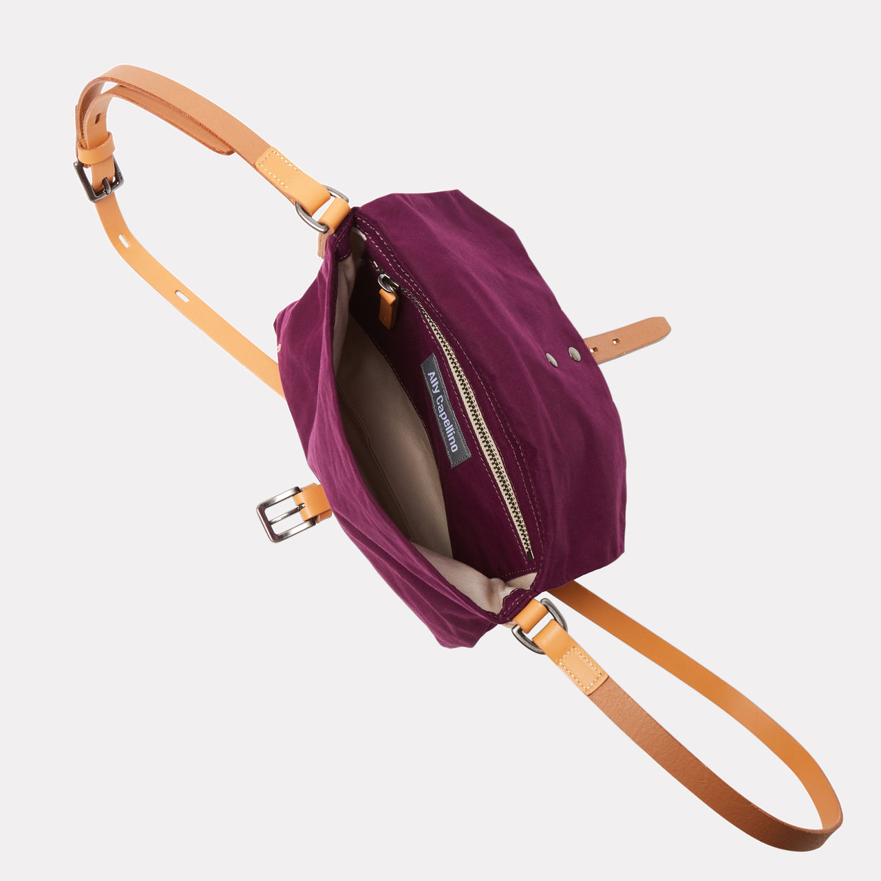 Friday WUW,  Waxed Cotton crossbody bag in Wine