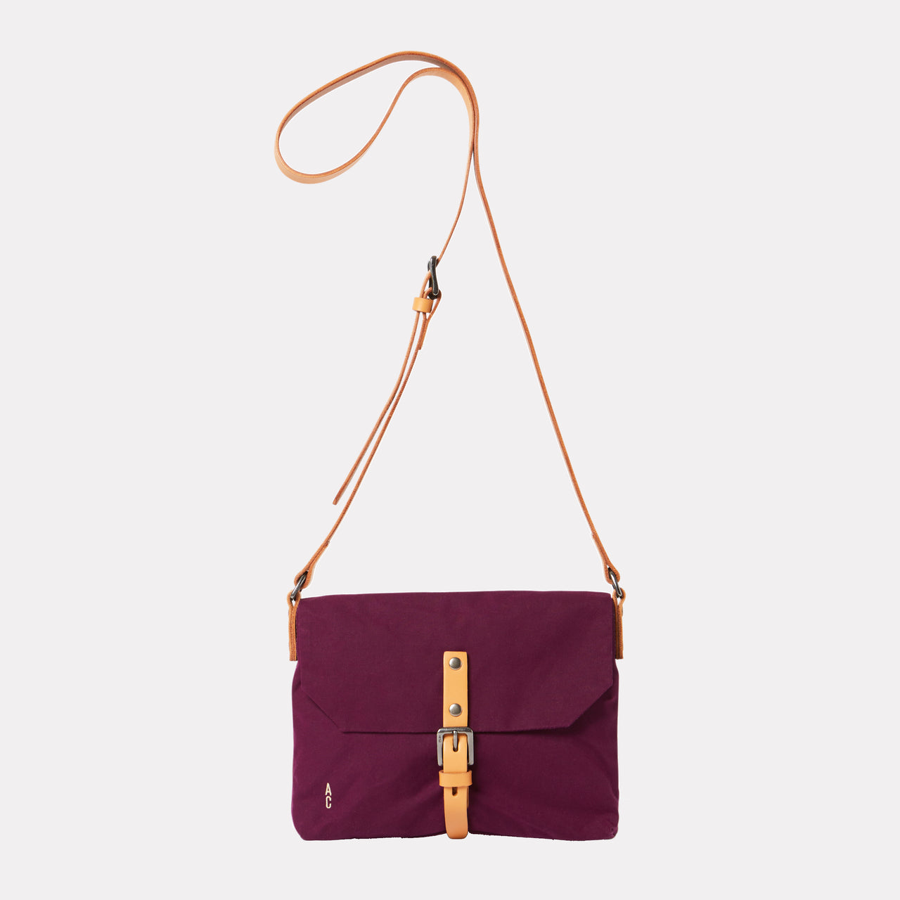 Friday WUW,  Waxed Cotton crossbody bag in Wine