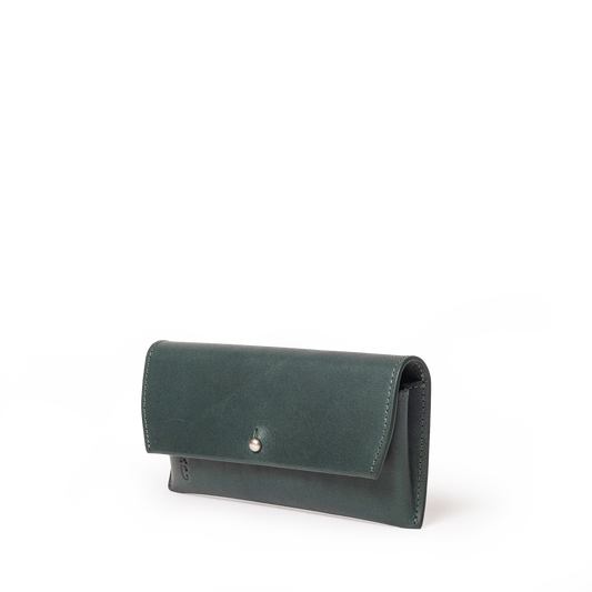 Kit Leather Glasses Case in Ivy
