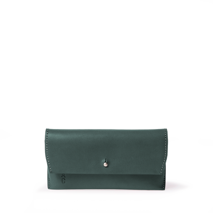 Kit Leather Glasses Case in Ivy