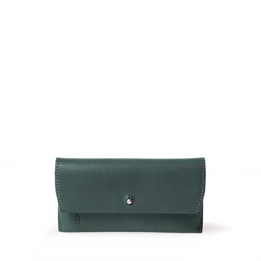 Kit Leather Glasses Case in Ivy
