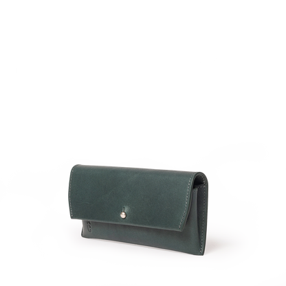 Kit Leather Glasses Case in Ivy