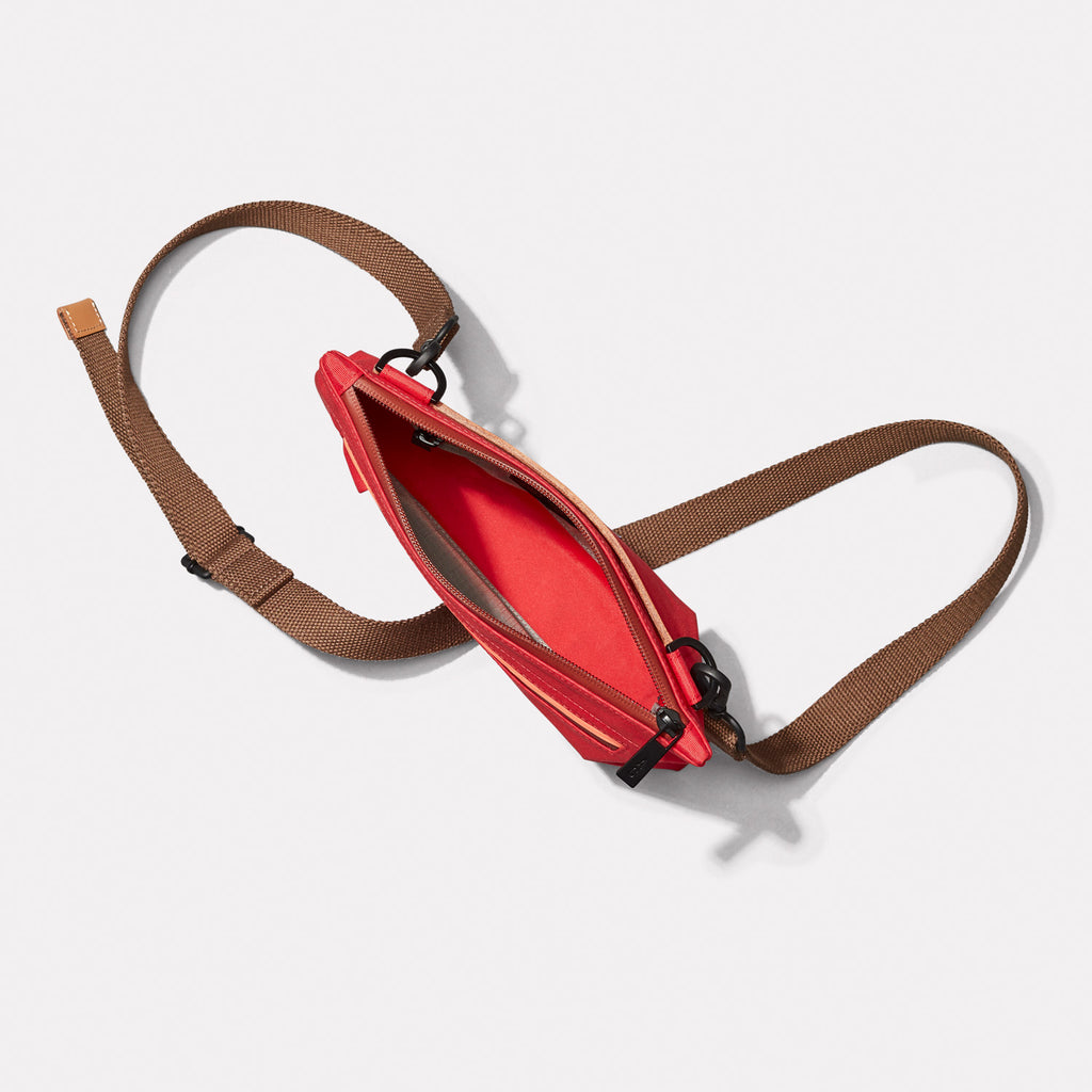 Herb Travel Cycle Recycled Crossbody Bag in Crimson