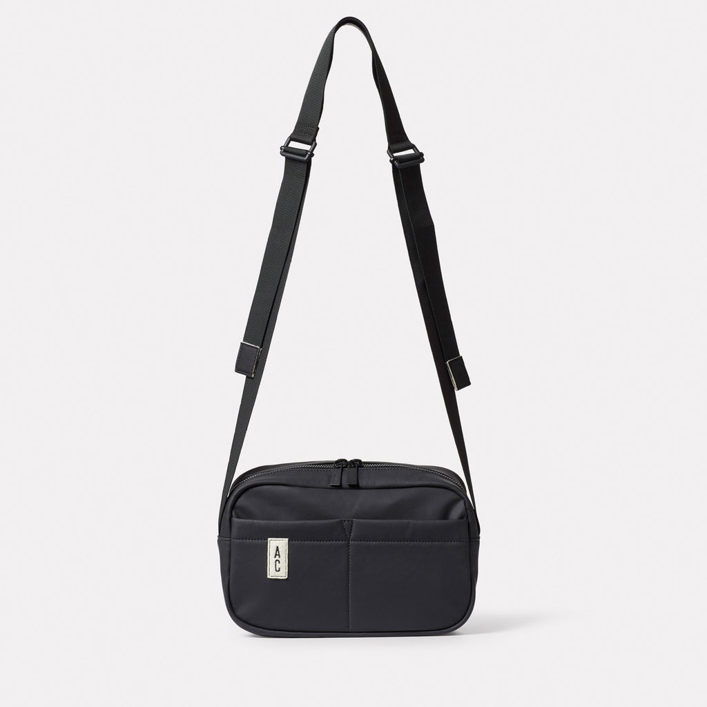 Hinge Hemp Crossbody Bag in Black