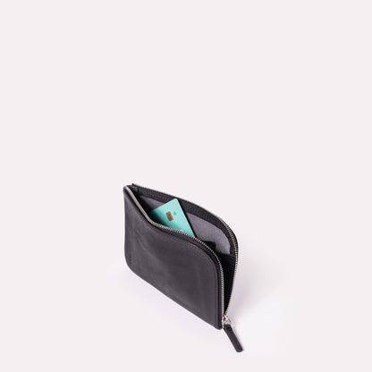 Hocker Medium Calvert Leather Purse in Black