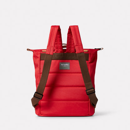 Mini Hoy Travel Cycle Recycled Backpack in Crimson