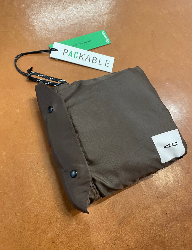 Hank Packable Zip Top Tote/Backpack in Mocha