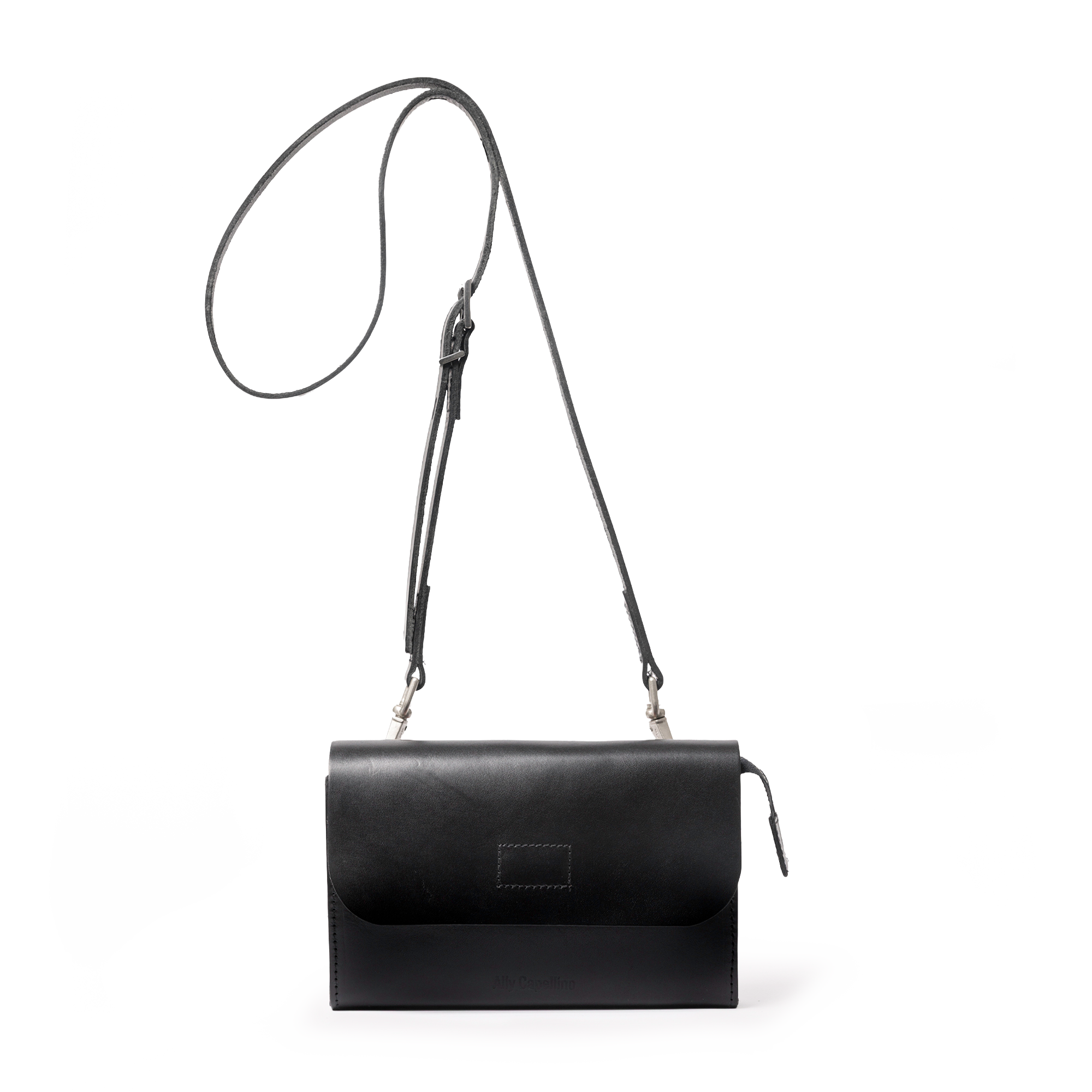 Jean Boundary Leather Crossbody Lock Bag in Black