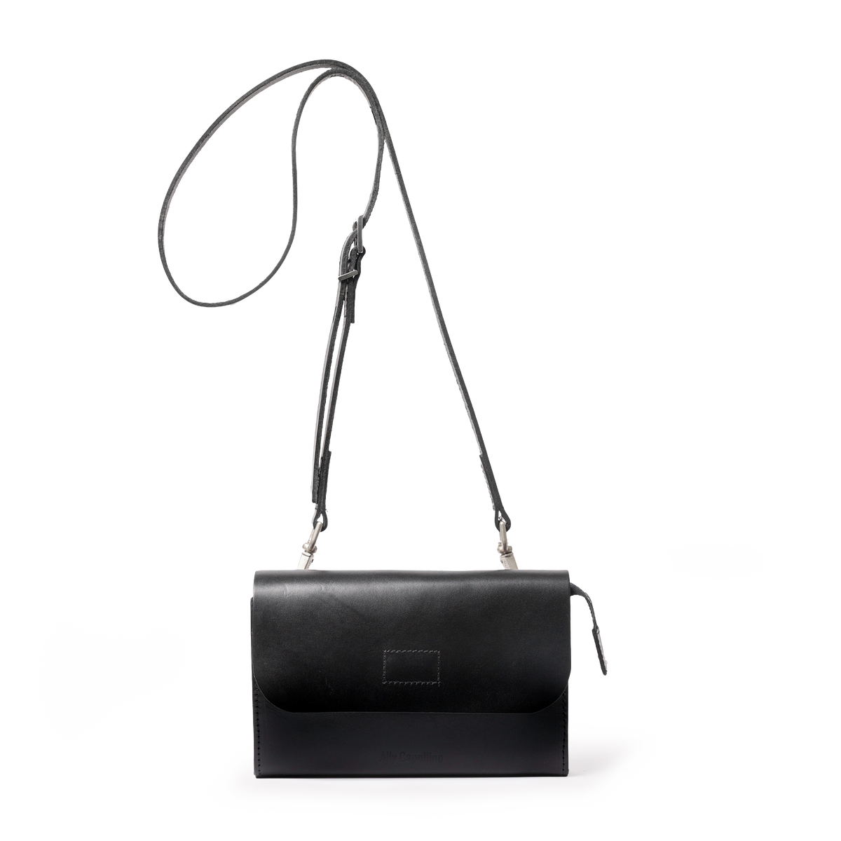 Jean Boundary Leather Crossbody Lock Bag in Black
