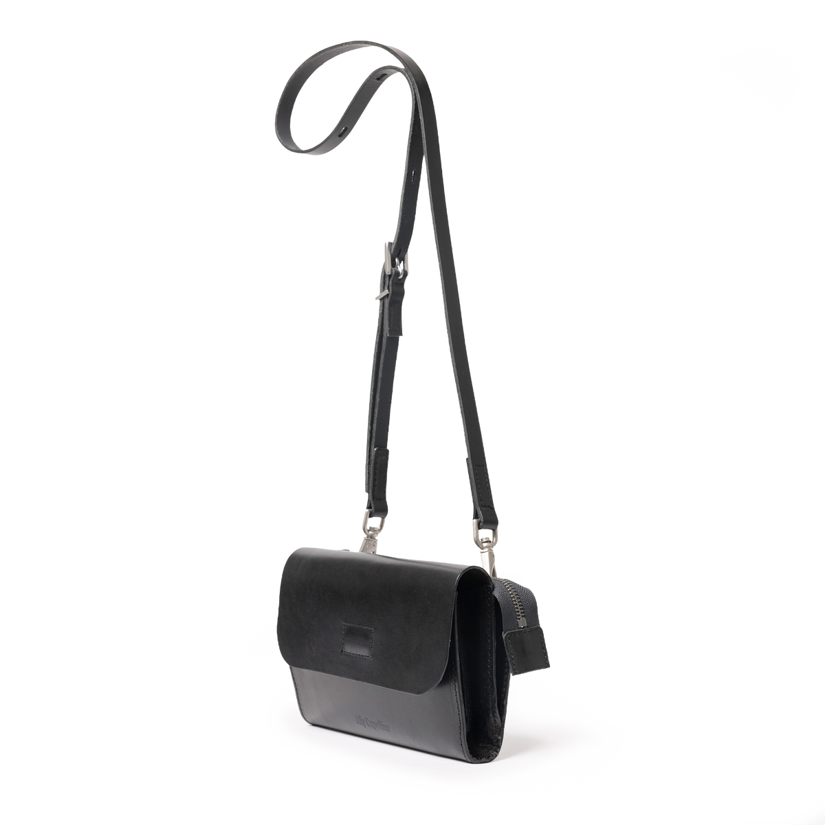 Jean Boundary Leather Crossbody Lock Bag in Black