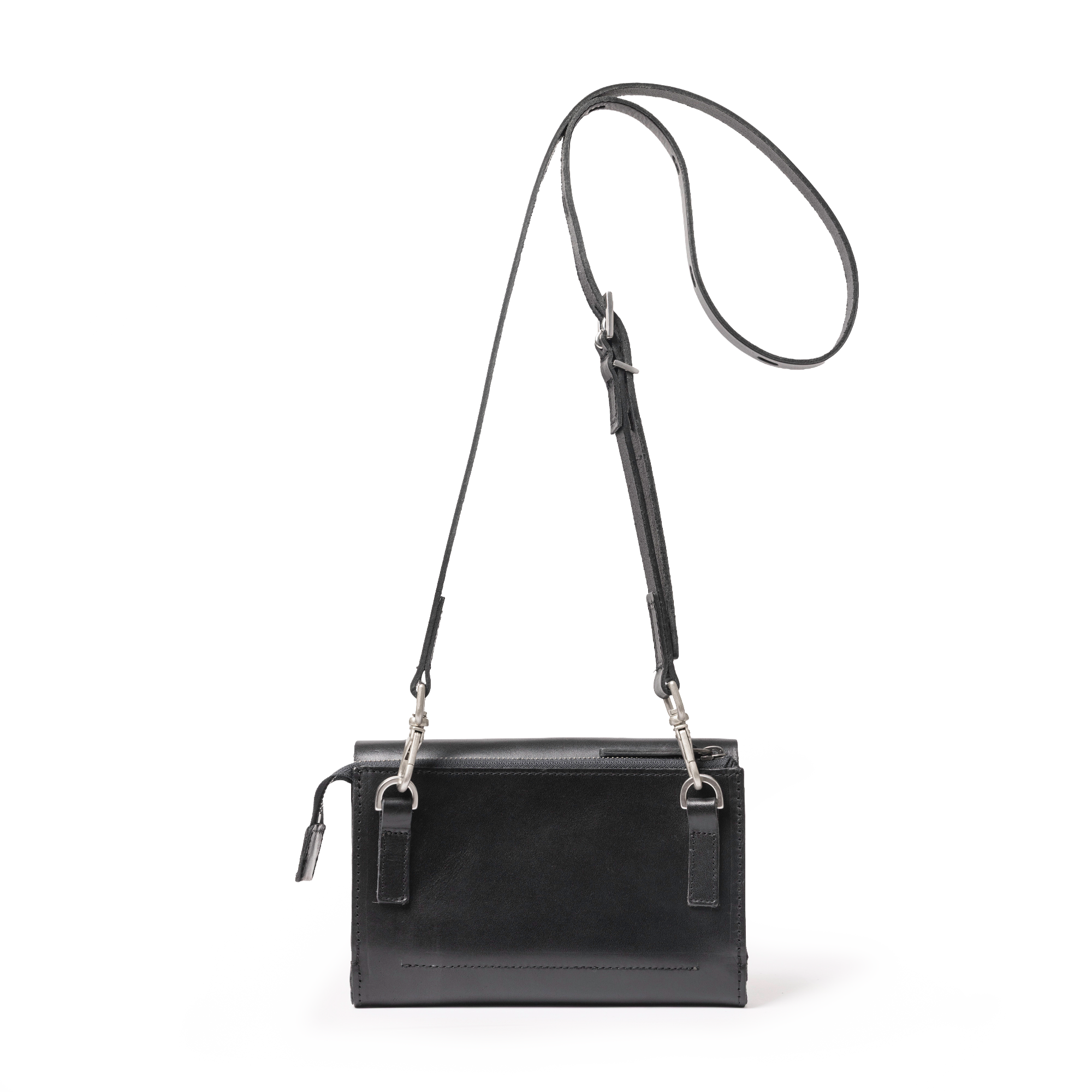 Jean Boundary Leather Crossbody Lock Bag in Black