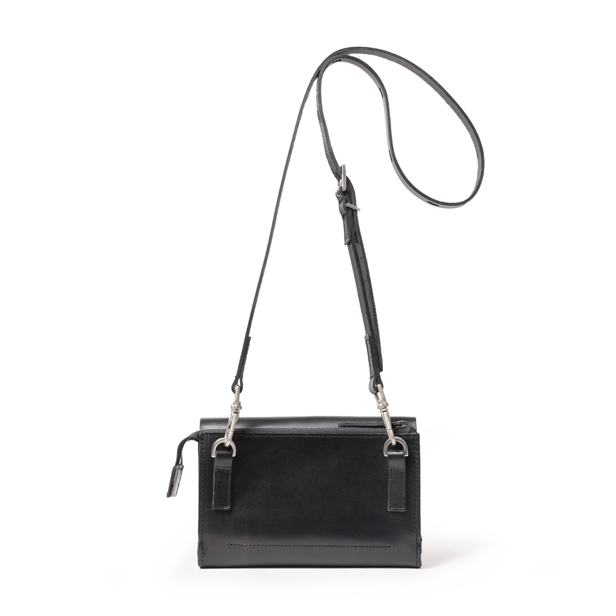 Jean Boundary Leather Crossbody Lock Bag in Black
