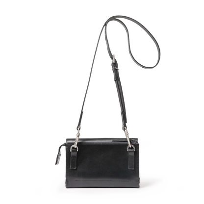 Jean Boundary Leather Crossbody Lock Bag in Black
